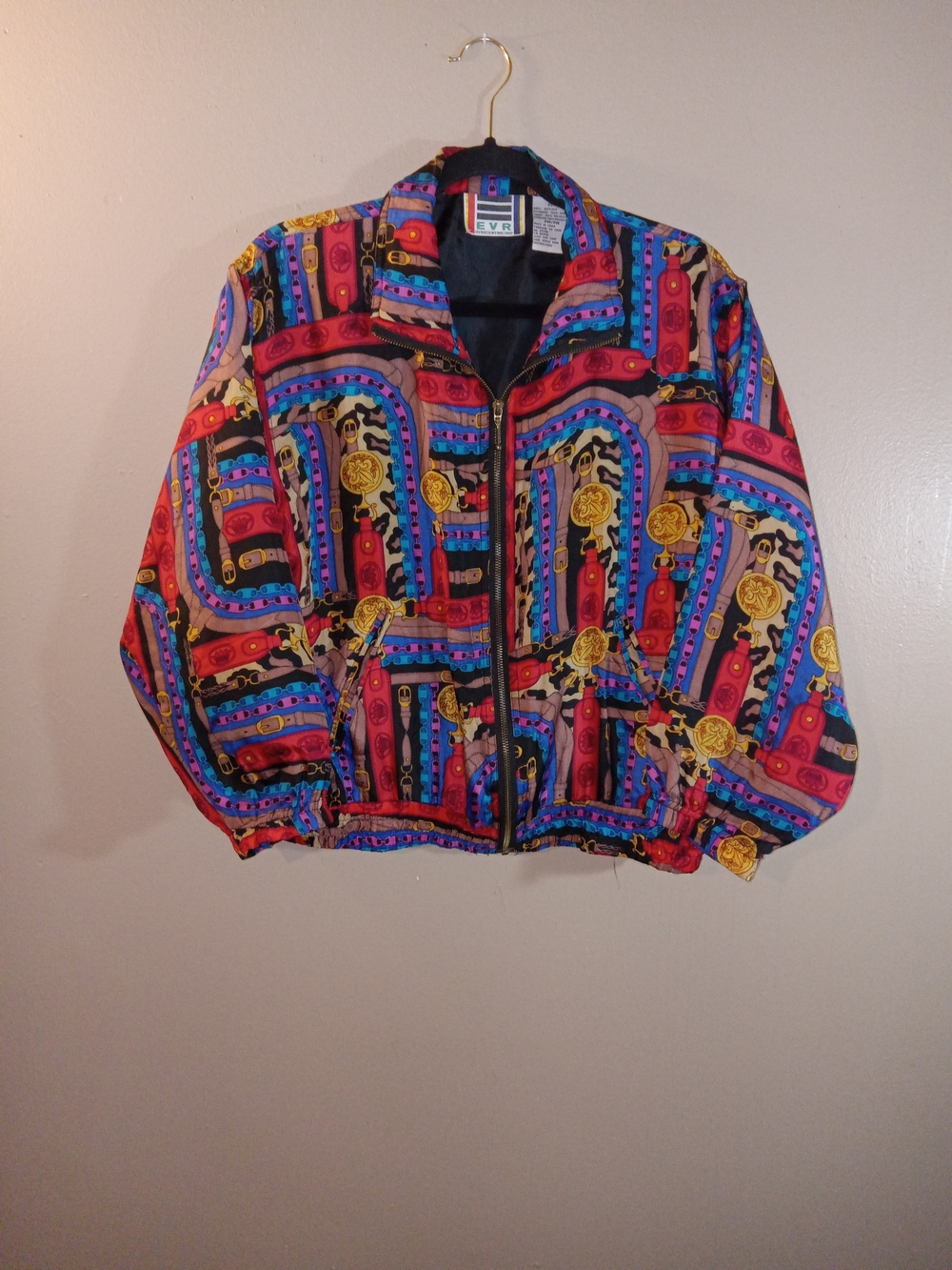 Colorful Multicolor Printed Silk Bomber Jacket